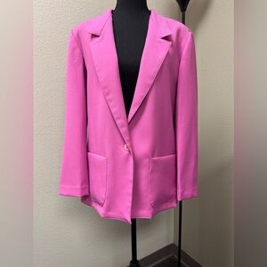 DonnKenny Pink Business Casual size 12 Blazer 80’s style with shoulder pads